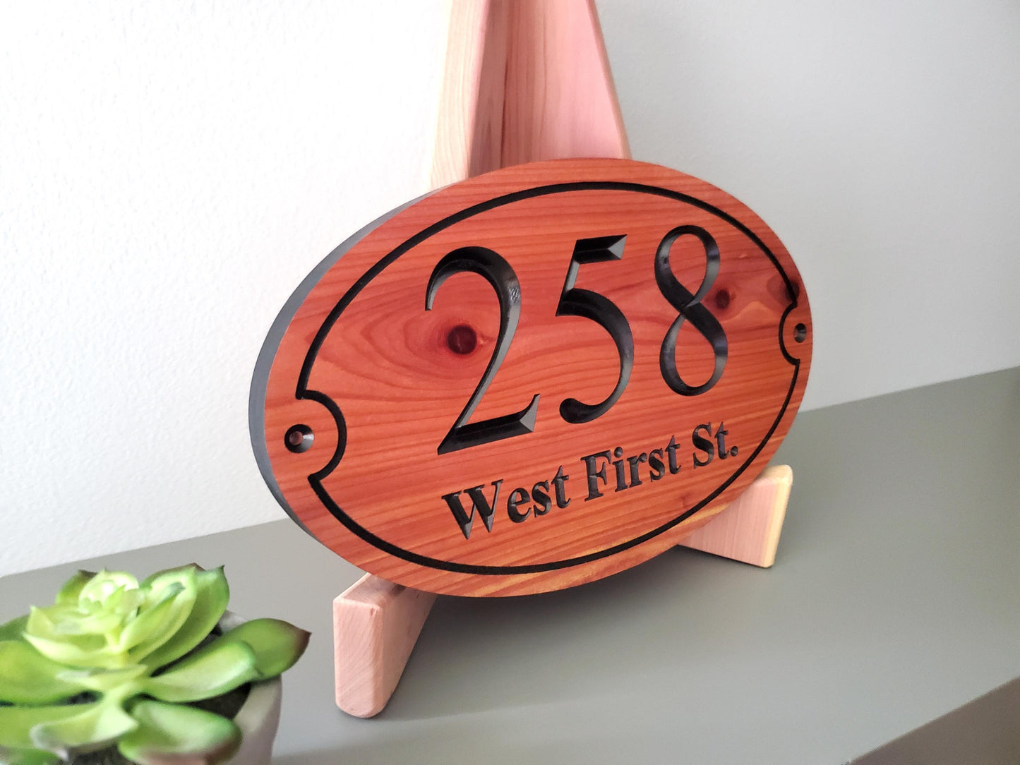 Home Street Address Plaque, Engraved Wood Address Number Sign, Carved House Exterior Solid Wood, Mahogany Cedar Cypress, Wooden Engraving