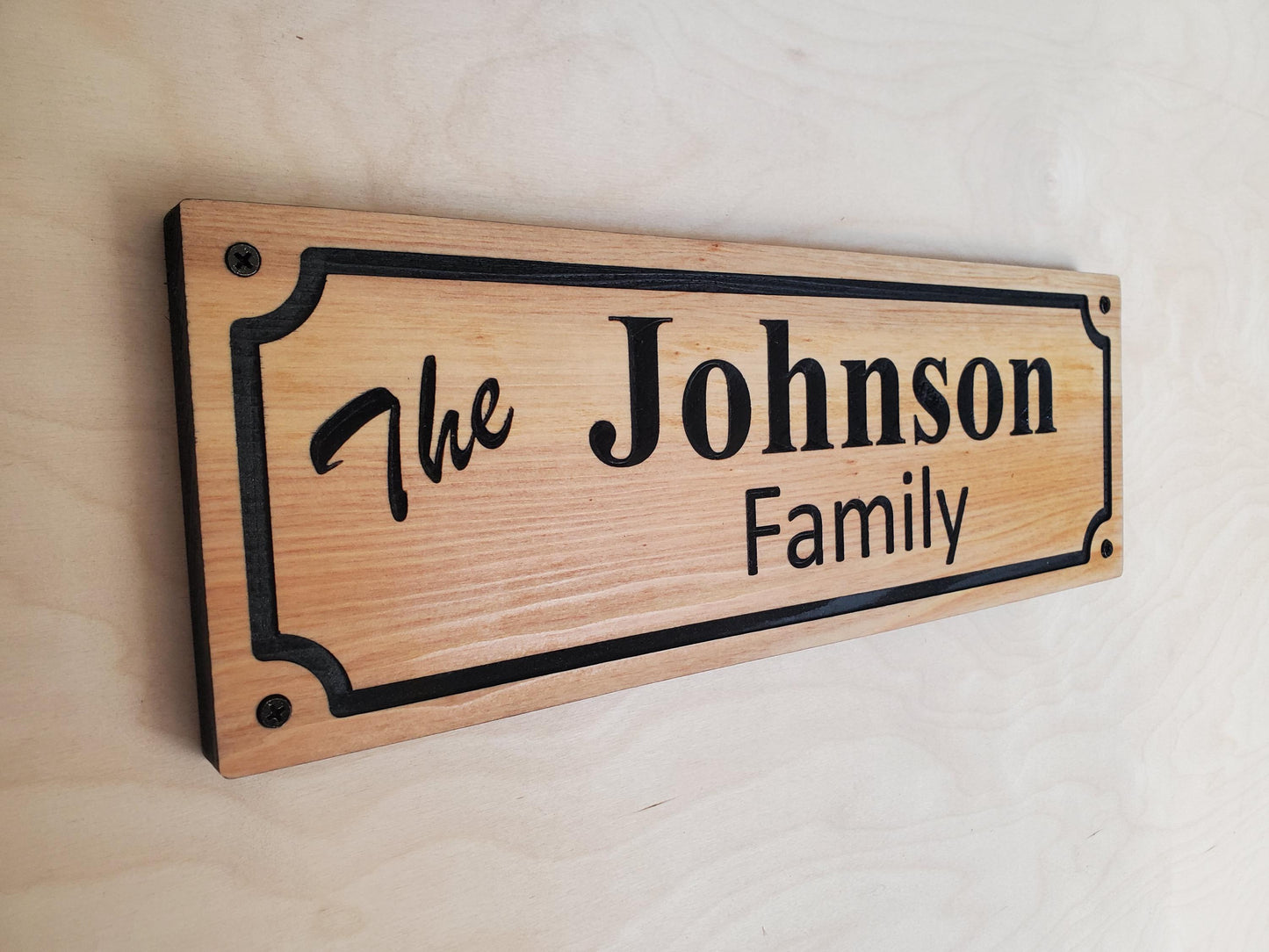 Custom Family Name Sign, Personalized Wooden Carved Plaque, Customized Solid Exterior or Interior Wood Wall Art, Lake Cabin Mahogany Cedar