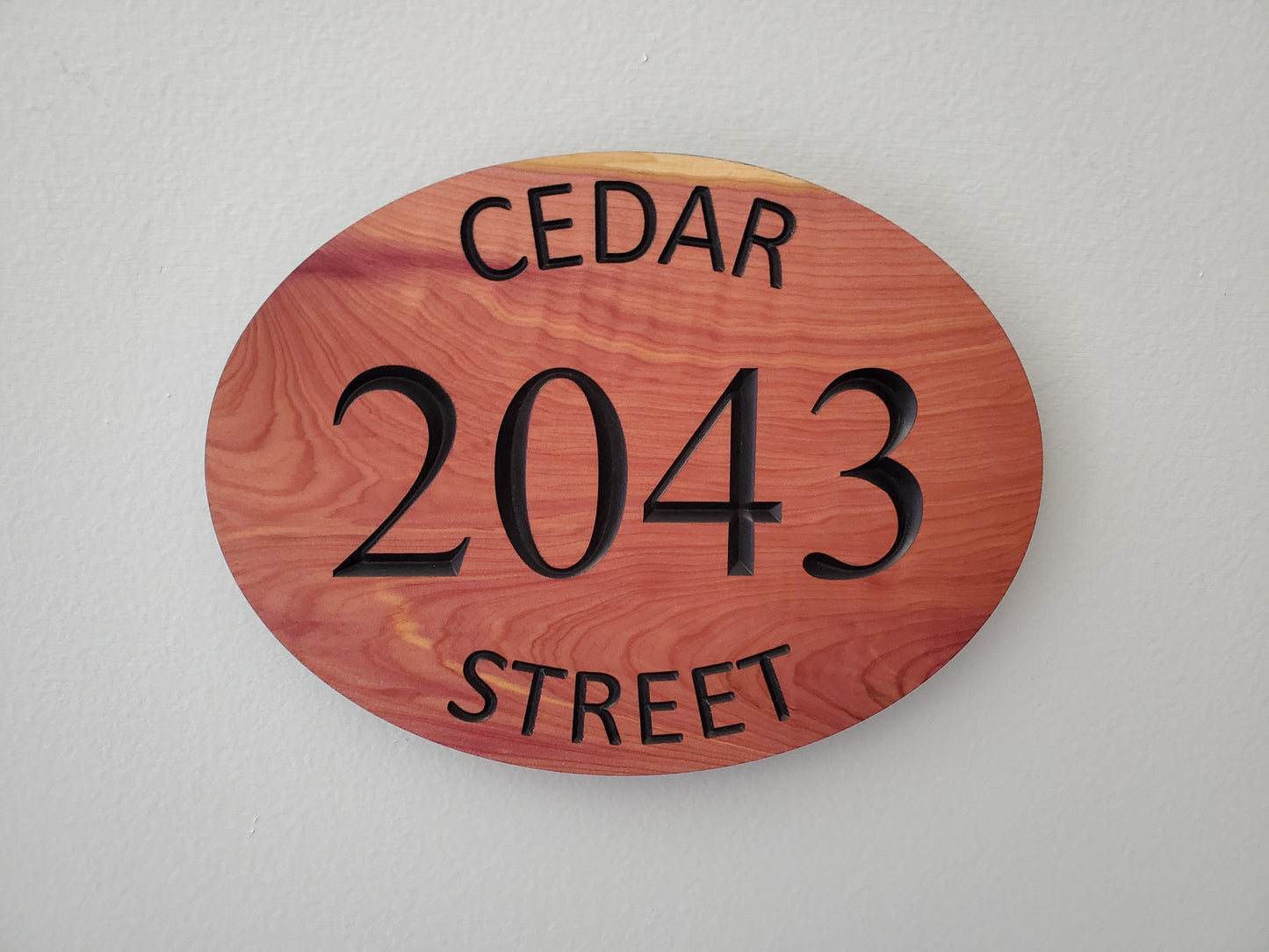 Custom House Address Plaque, Curved Street Number Sign, Wooden Home Street Address Sign, Carved Exterior Wood, Outside Wooden Street Name