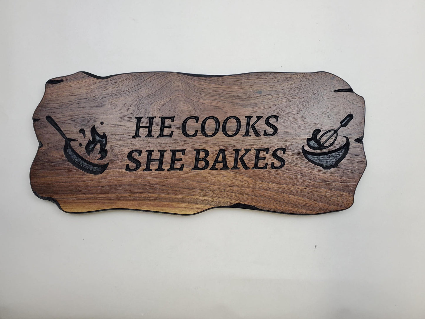 Custom Carved Kitchen Sign Cooking And Baking, Personalized Rustic Wall Art Plaque, CNC Wood Carving Bakers Decor