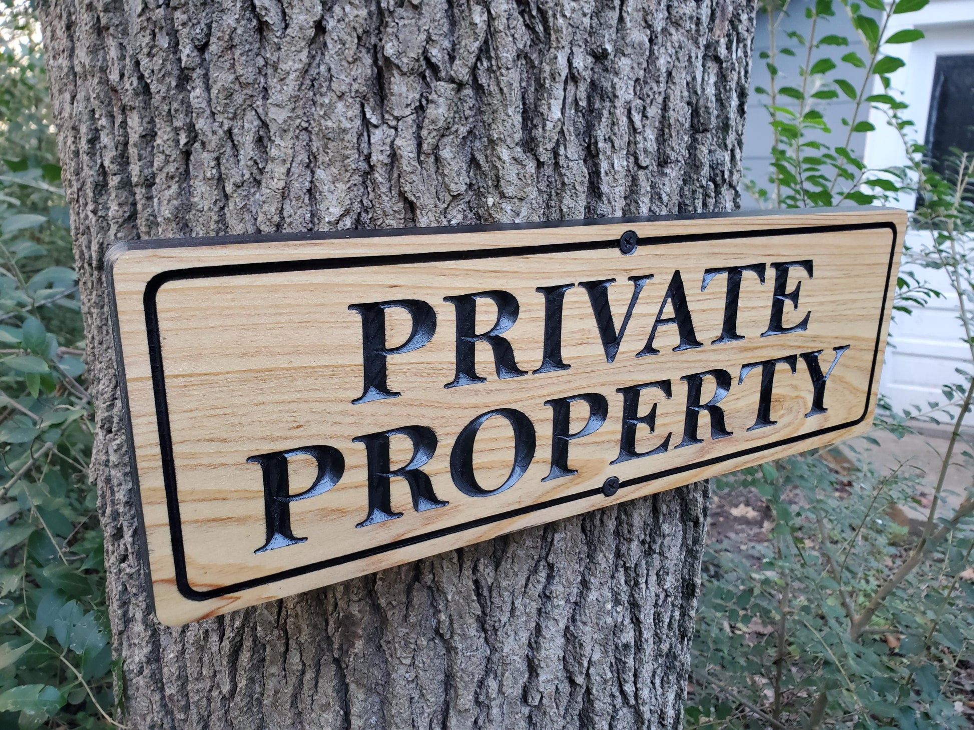 Private Property Carved Wooden Sign, Outdoor Wood Plaque, Land Owner Sign, Engraved Outside Exterior Carving, Cedar or Cypress