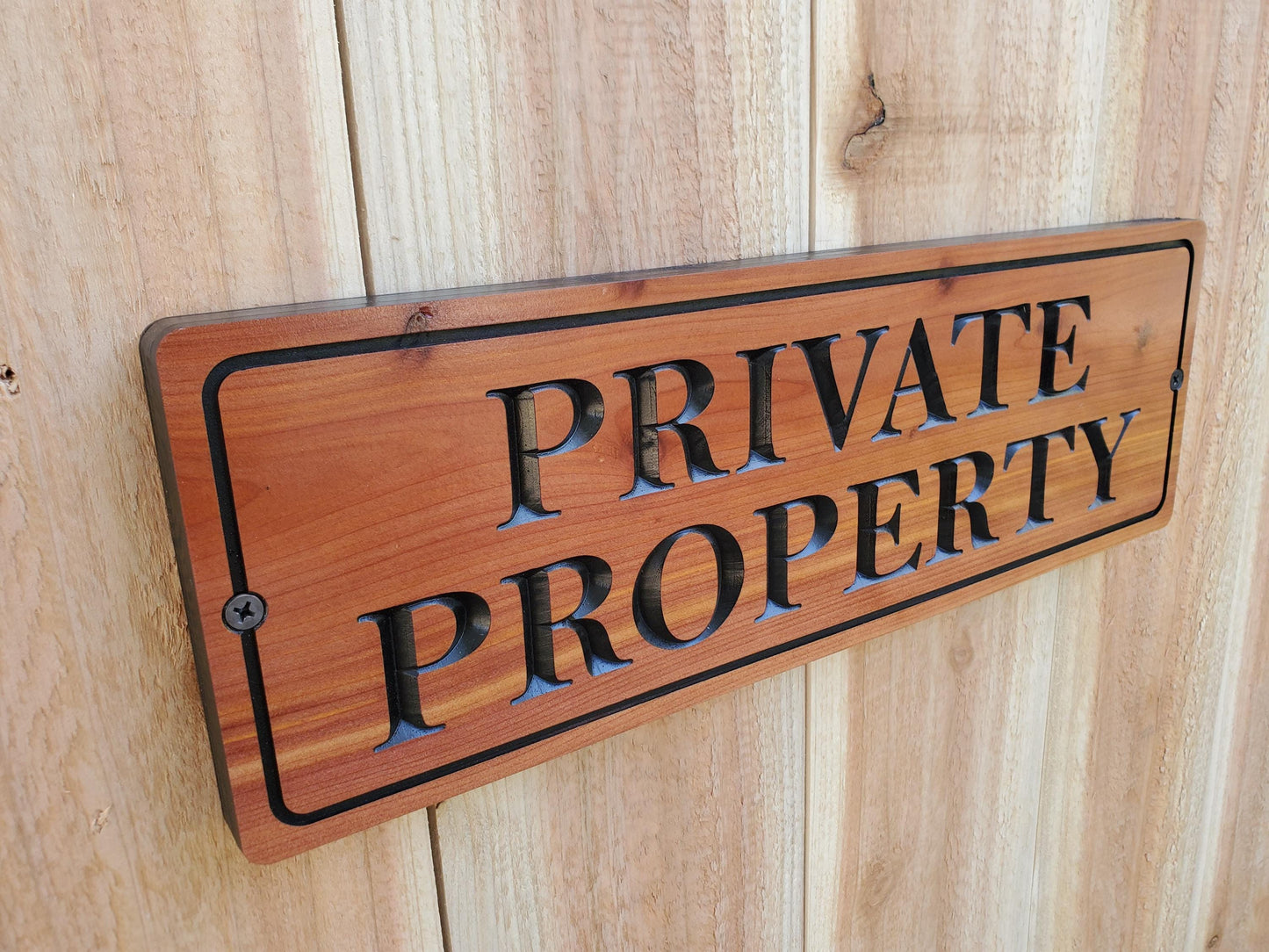 Private Property Carved Wooden Sign, Outdoor Wood Plaque, Land Owner Sign, Engraved Outside Exterior Carving, Cedar or Cypress