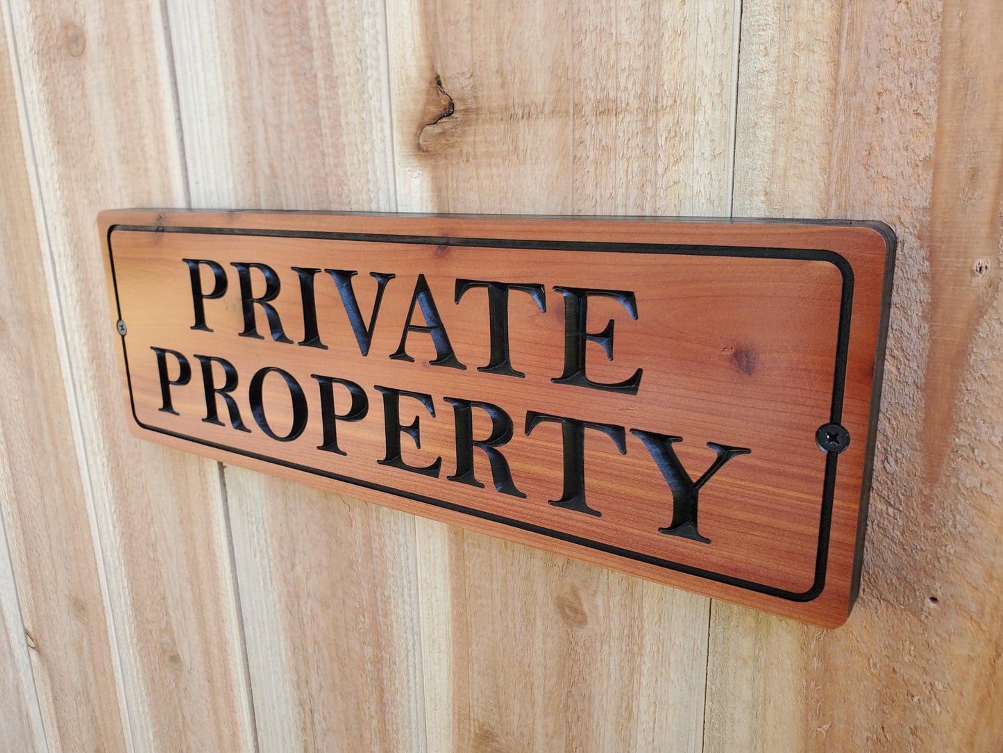Private Property Carved Wooden Sign, Outdoor Wood Plaque, Land Owner Sign, Engraved Outside Exterior Carving, Cedar or Cypress
