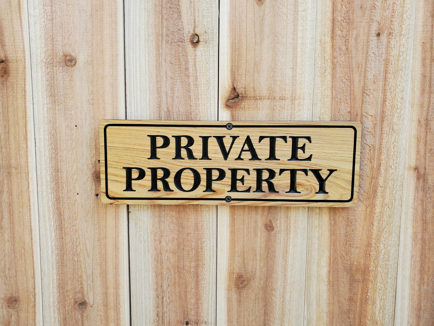 Private Property Carved Wooden Sign, Outdoor Wood Plaque, Land Owner Sign, Engraved Outside Exterior Carving, Cedar or Cypress