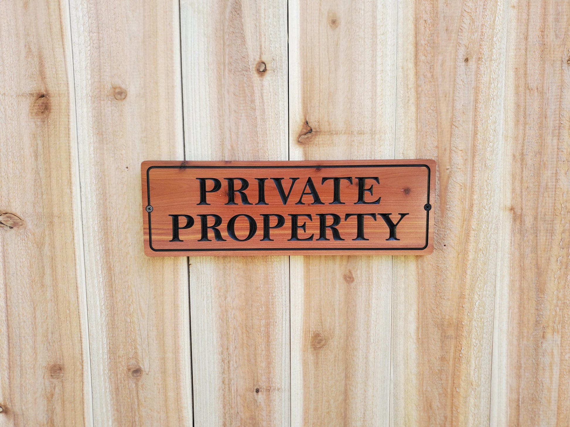 Private Property Carved Wooden Sign, Outdoor Wood Plaque, Land Owner Sign, Engraved Outside Exterior Carving, Cedar or Cypress