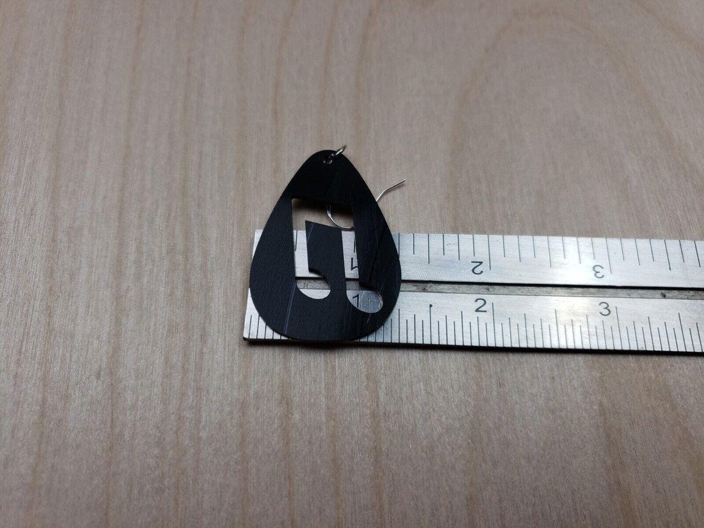 Music Note Repurposed Record Earrings, Made From LP Album, Rock And Roll Fashion Jewelry, Teardrop Guitar Pick Shape, Slanted Beam Note