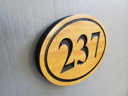House Number Sign, Engraved Wood Address Plaque, Home Street Number Hanging, Carved Natural Mahogany Cedar Cypress, Wooden Engraving Gift