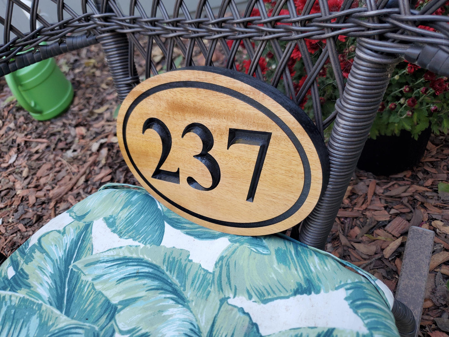 House Number Sign, Engraved Wood Address Plaque, Home Street Number Hanging, Carved Natural Mahogany Cedar Cypress, Wooden Engraving Gift