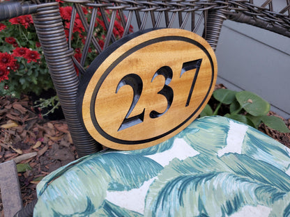 House Number Sign, Engraved Wood Address Plaque, Home Street Number Hanging, Carved Natural Mahogany Cedar Cypress, Wooden Engraving Gift