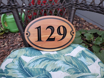 Custom House Number Sign, Home Street Number Wood Address Plaque, Carved Natural Finish Hardwood, Engraved Wooden Realtor Homeowner Gift