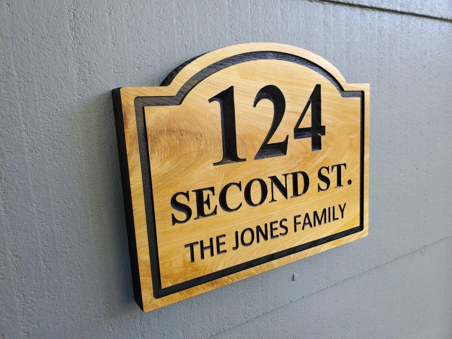 House Name And Address Sign, Carved Wood Plaque, Home Street Number Sign, Engraved Natural Mahogany Cedar Cypress Hardwood, Custom Wooden