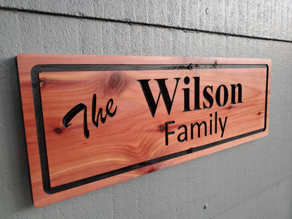 Custom Outdoor Wood Sign, Personalized Family Last Name Wooden Carved Plaque, Customized Solid Exterior or Interior Wall Art, Lake Cabin