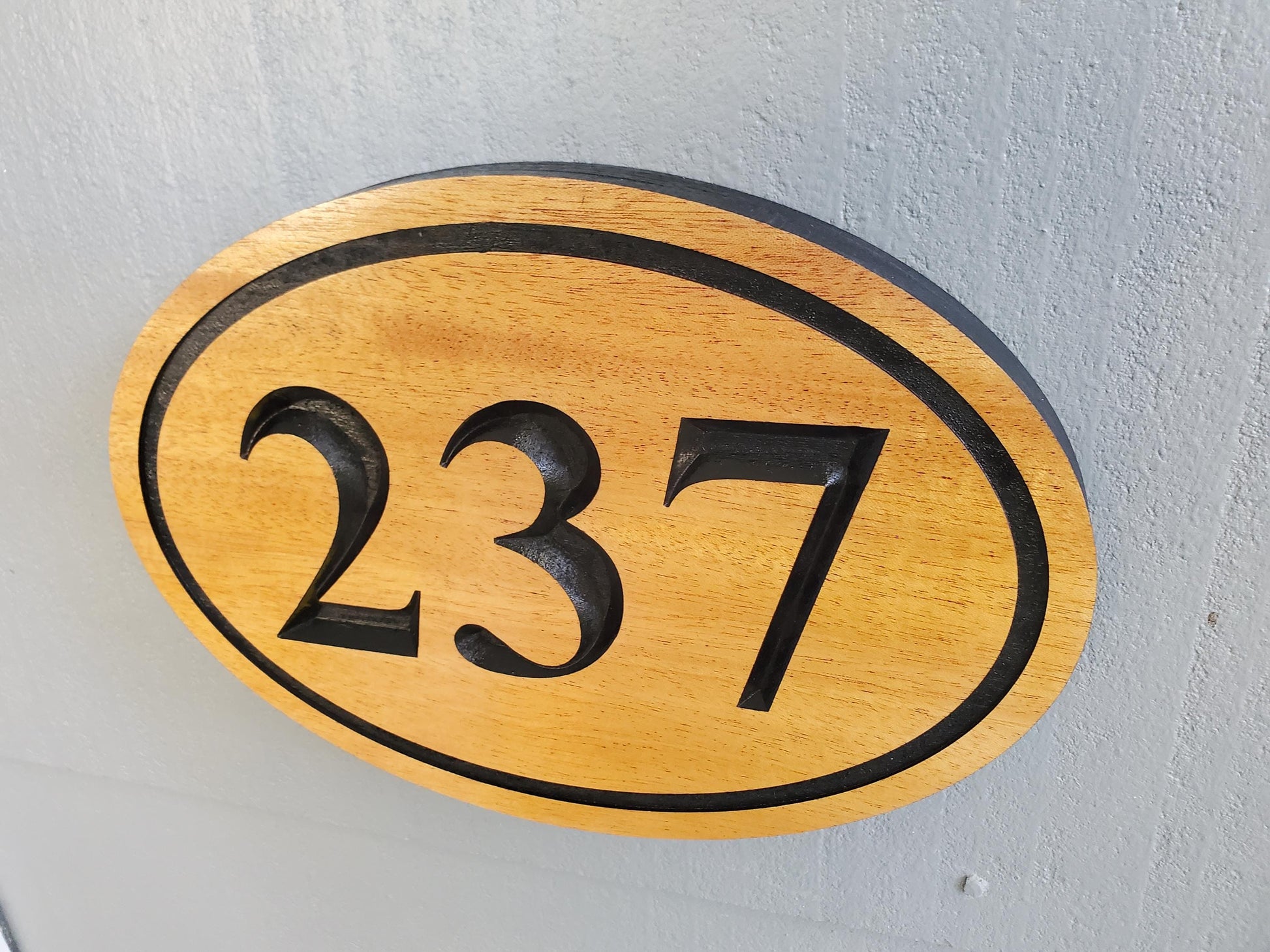 House Number Sign, Engraved Wood Address Plaque, Home Street Number Hanging, Carved Natural Mahogany Cedar Cypress, Wooden Engraving Gift