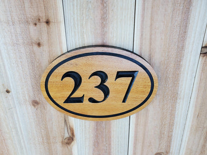 House Number Sign, Engraved Wood Address Plaque, Home Street Number Hanging, Carved Natural Mahogany Cedar Cypress, Wooden Engraving Gift
