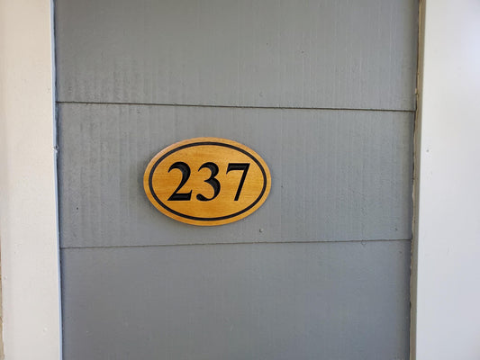 House Number Sign, Engraved Wood Address Plaque, Home Street Number Hanging, Carved Natural Mahogany Cedar Cypress, Wooden Engraving Gift