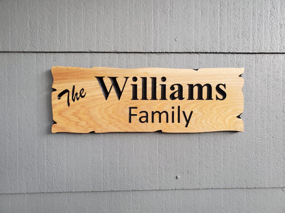 Custom Rustic Family Name Sign, Personalized Wooden Carved Plaque, Customized Solid Exterior Wood, Lake Cabin Customizable Carved Wood Sign