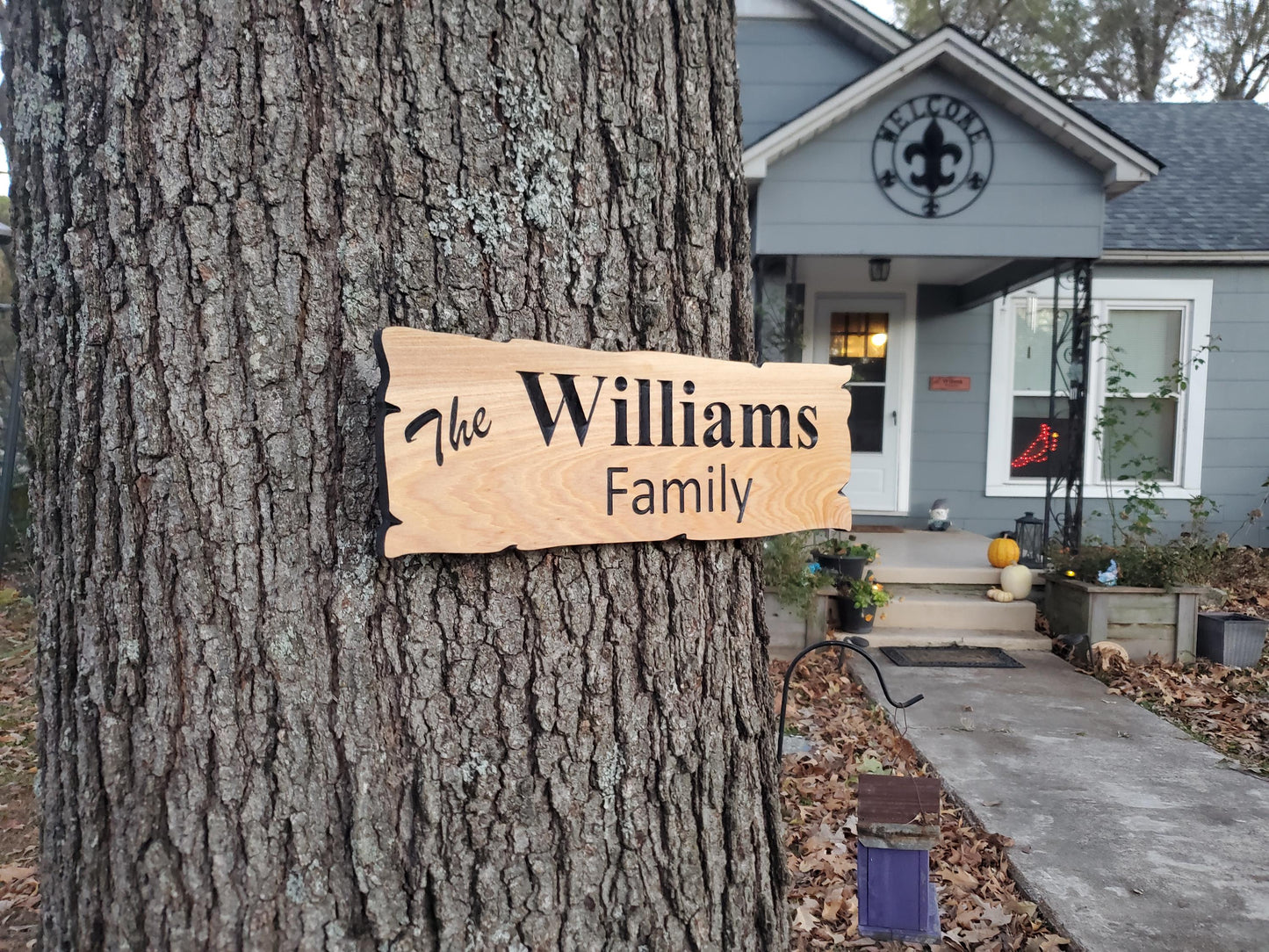 Custom Rustic Family Name Sign, Personalized Wooden Carved Plaque, Customized Solid Exterior Wood, Lake Cabin Customizable Carved Wood Sign