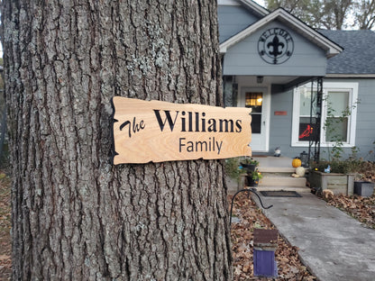 Custom Rustic Family Name Sign, Personalized Wooden Carved Plaque, Customized Solid Exterior Wood, Lake Cabin Customizable Carved Wood Sign