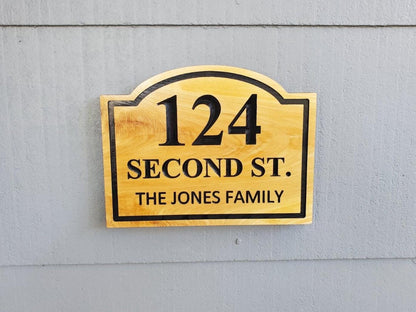 House Name And Address Sign, Carved Wood Plaque, Home Street Number Sign, Engraved Natural Mahogany Cedar Cypress Hardwood, Custom Wooden