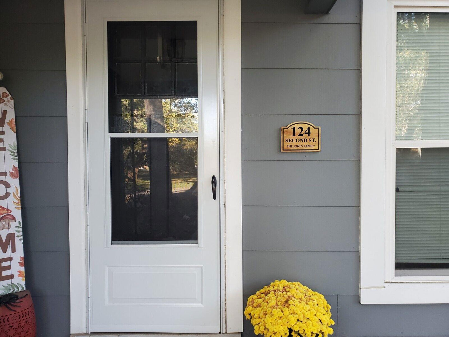 House Name And Address Sign, Carved Wood Plaque, Home Street Number Sign, Engraved Natural Mahogany Cedar Cypress Hardwood, Custom Wooden