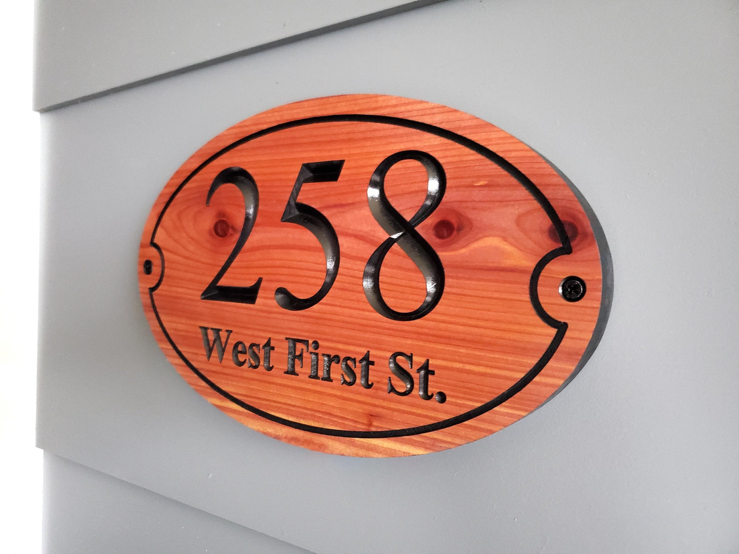 Home Street Address Plaque, Engraved Wood Address Number Sign, Carved House Exterior Solid Wood, Mahogany Cedar Cypress, Wooden Engraving
