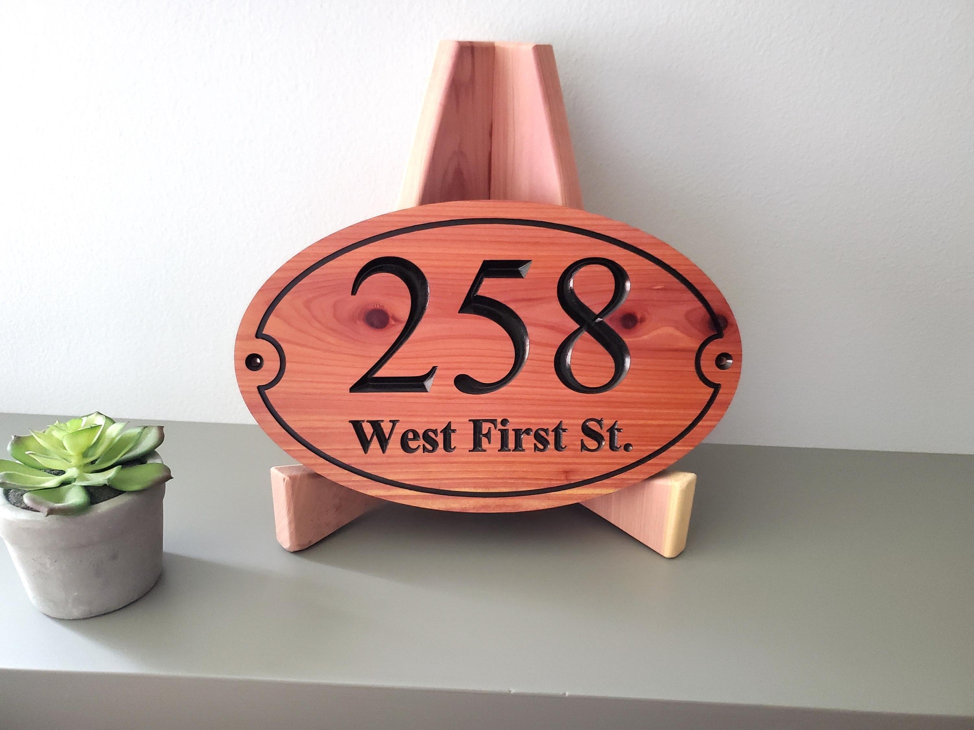 Home Street Address Plaque, Engraved Wood Address Number Sign, Carved House Exterior Solid Wood, Mahogany Cedar Cypress, Wooden Engraving