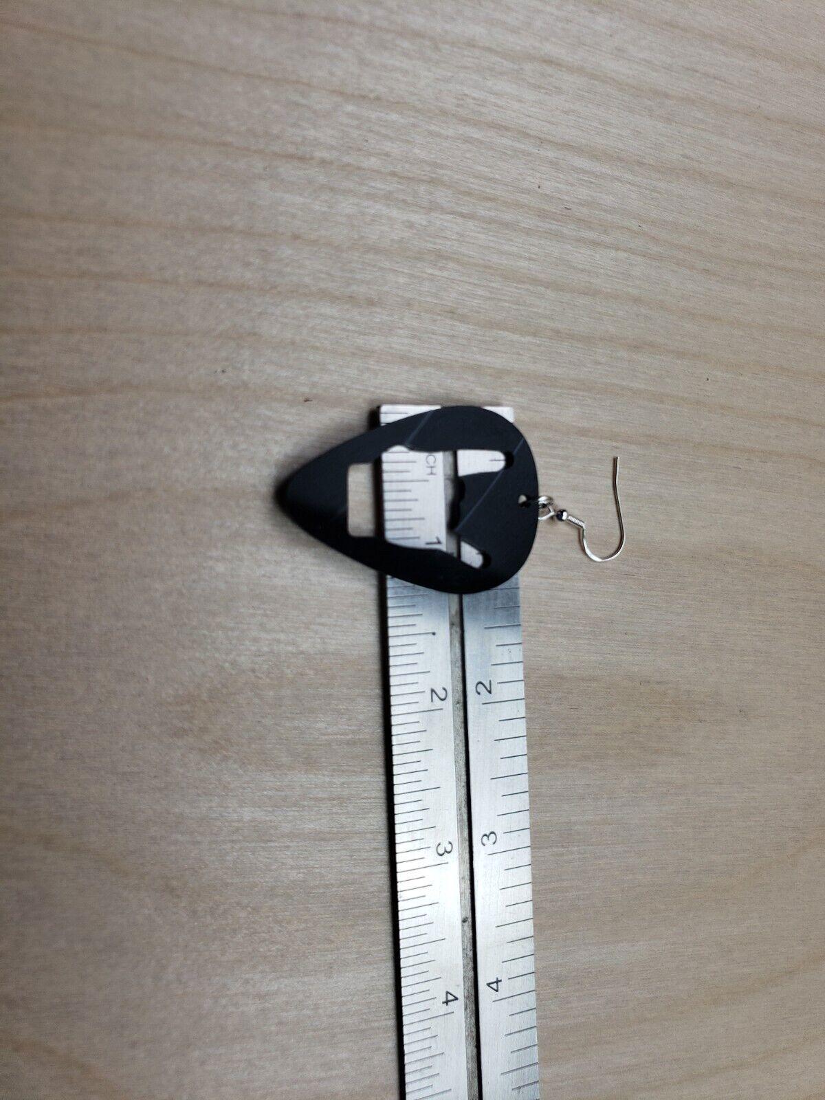 Rock N Roll Salute Earrings Made From Upcycled Vinyl Records, Devil Horn Hands Sign Fashion Jewelry Sillouette, Metal Punk Classic Rock