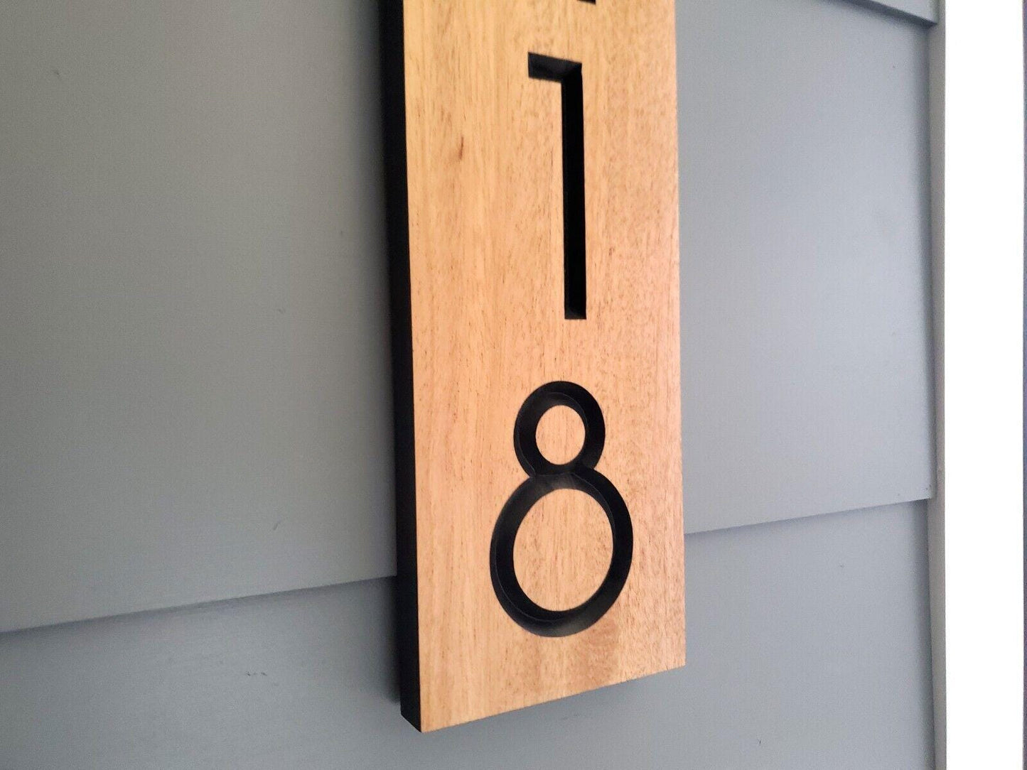 House Numbers Sign, Custom Modern Street Number Vertical Plaque, Carved Wood, Personalized Home Address Numbers, Condo Street Numbers Sign