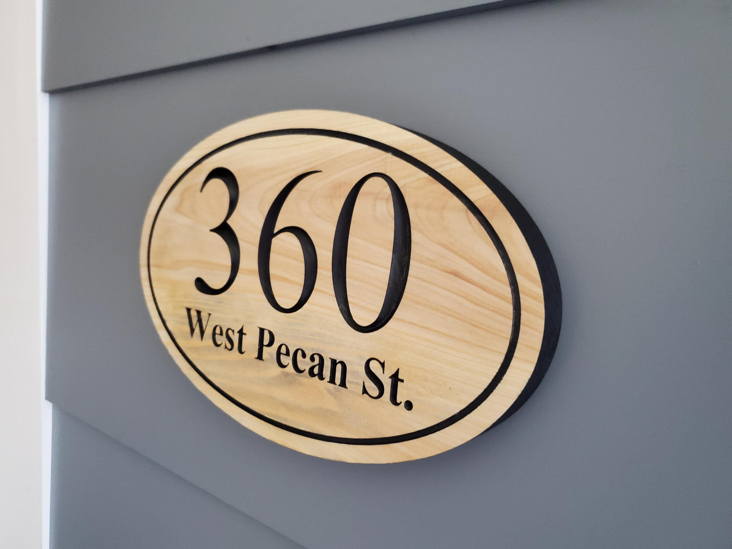 House Address Plaque, Home Street Address And Number Sign, Exterior Solid Wood, Carved Mahogany Cedar Or Cypress, Outside Wooden Engraving
