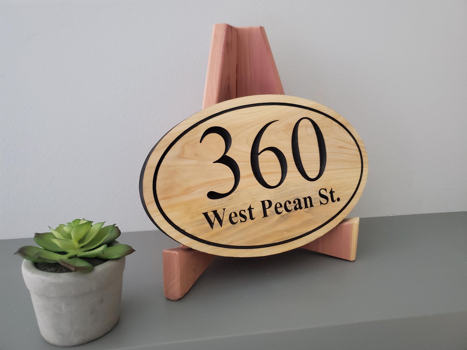 House Address Plaque, Home Street Address And Number Sign, Exterior Solid Wood, Carved Mahogany Cedar Or Cypress, Outside Wooden Engraving