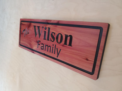 Custom Outdoor Wood Sign, Personalized Family Last Name Wooden Carved Plaque, Customized Solid Exterior or Interior Wall Art, Lake Cabin