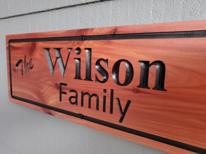 Custom Outdoor Wood Sign, Personalized Family Last Name Wooden Carved Plaque, Customized Solid Exterior or Interior Wall Art, Lake Cabin