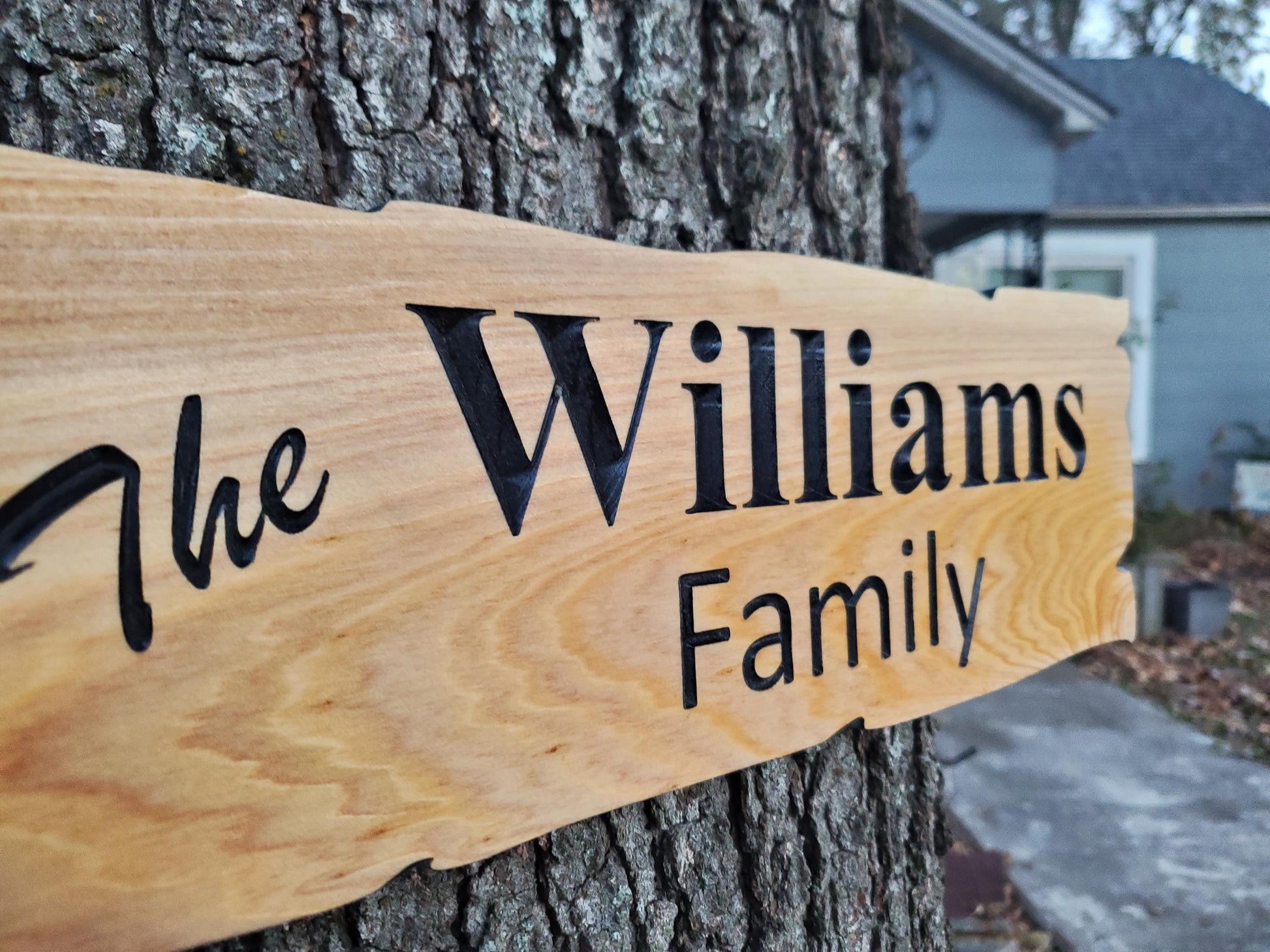 Custom Rustic Family Name Sign, Personalized Wooden Carved Plaque, Customized Solid Exterior Wood, Lake Cabin Customizable Carved Wood Sign