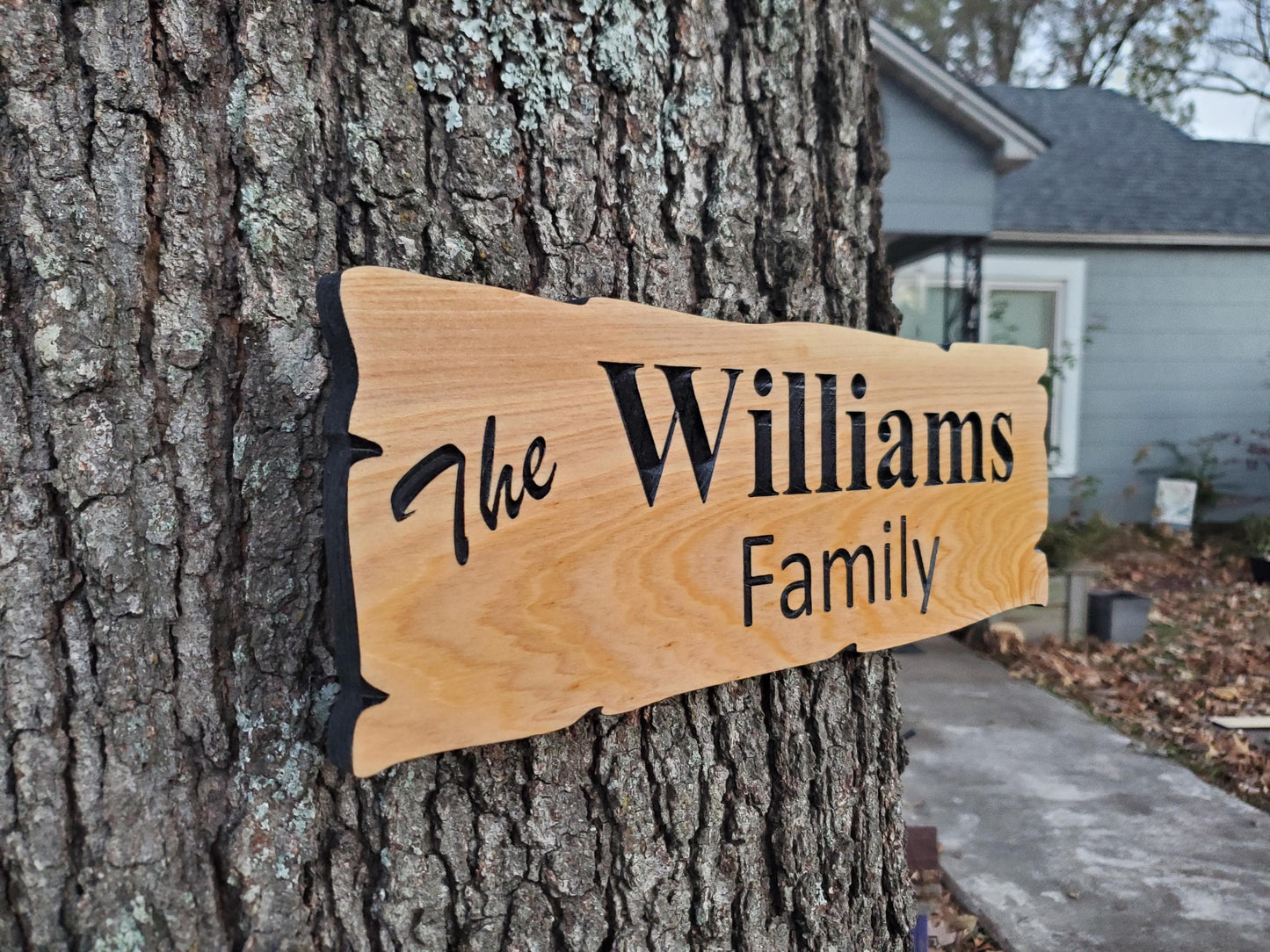 Custom Rustic Family Name Sign, Personalized Wooden Carved Plaque, Customized Solid Exterior Wood, Lake Cabin Customizable Carved Wood Sign