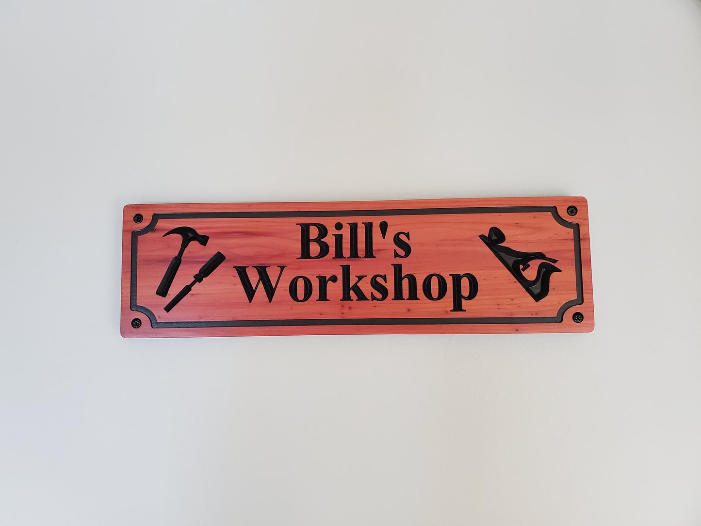 Custom Workshop Sign, Personalized Woodworking Shop Plaque, Carved Woodworkers Sign, Solid Exterior Interior Wood, Gift for Dad Papa, Wooden