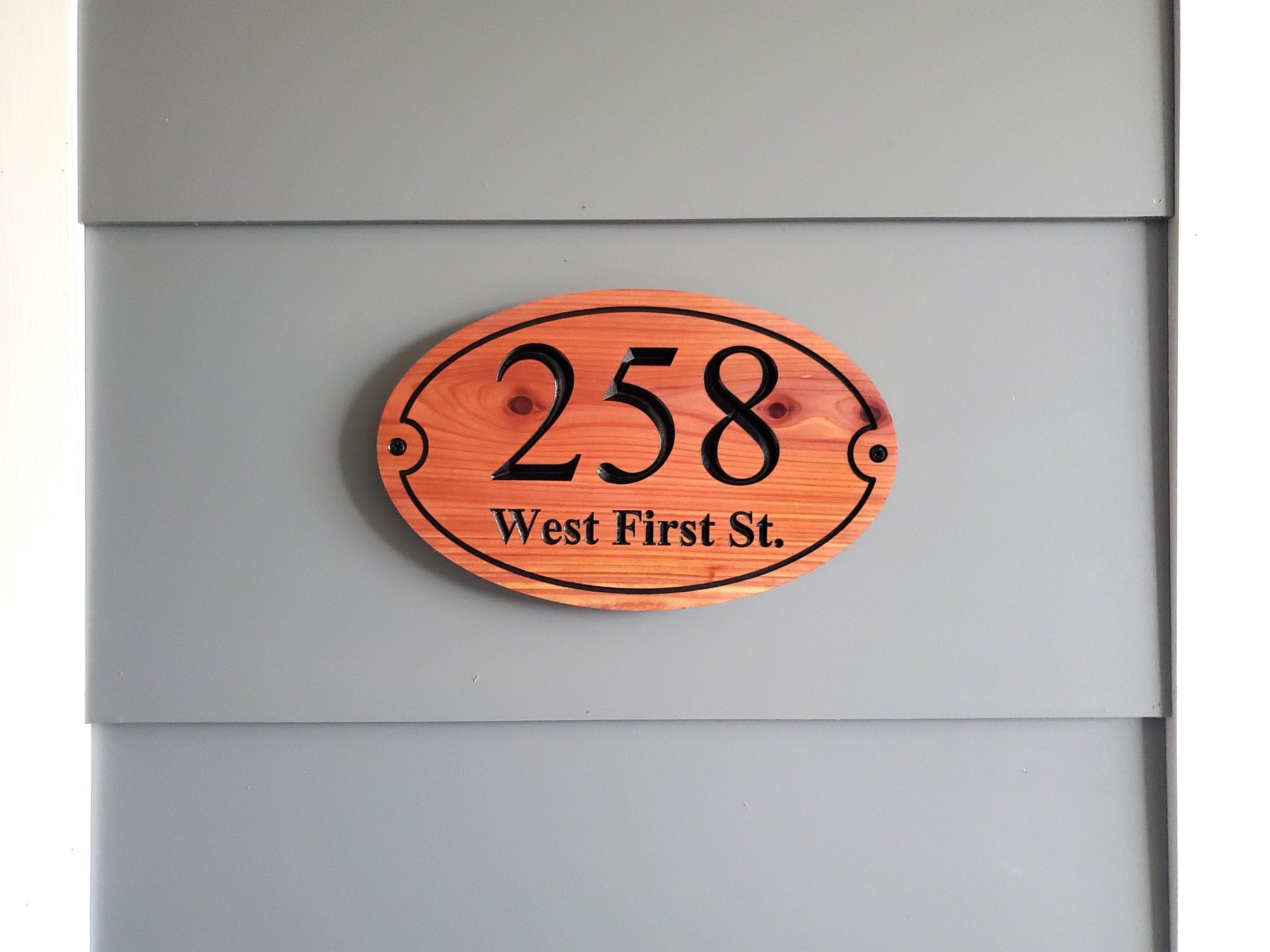 Home Street Address Plaque, Engraved Wood Address Number Sign, Carved House Exterior Solid Wood, Mahogany Cedar Cypress, Wooden Engraving