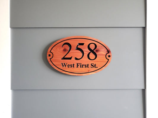 Home Street Address Plaque, Engraved Wood Address Number Sign, Carved House Exterior Solid Wood, Mahogany Cedar Cypress, Wooden Engraving