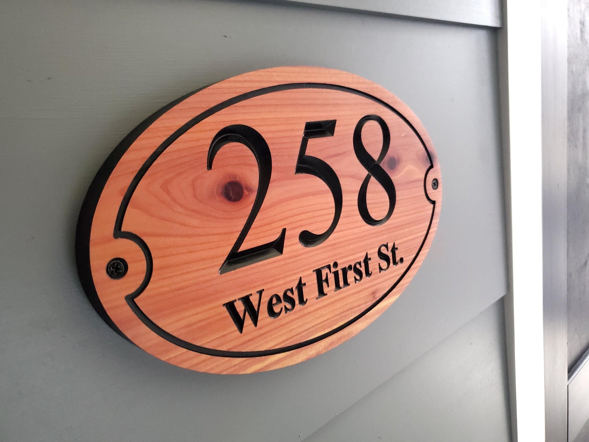 Home Street Address Plaque, Engraved Wood Address Number Sign, Carved House Exterior Solid Wood, Mahogany Cedar Cypress, Wooden Engraving