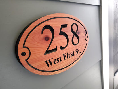 Home Street Address Plaque, Engraved Wood Address Number Sign, Carved House Exterior Solid Wood, Mahogany Cedar Cypress, Wooden Engraving