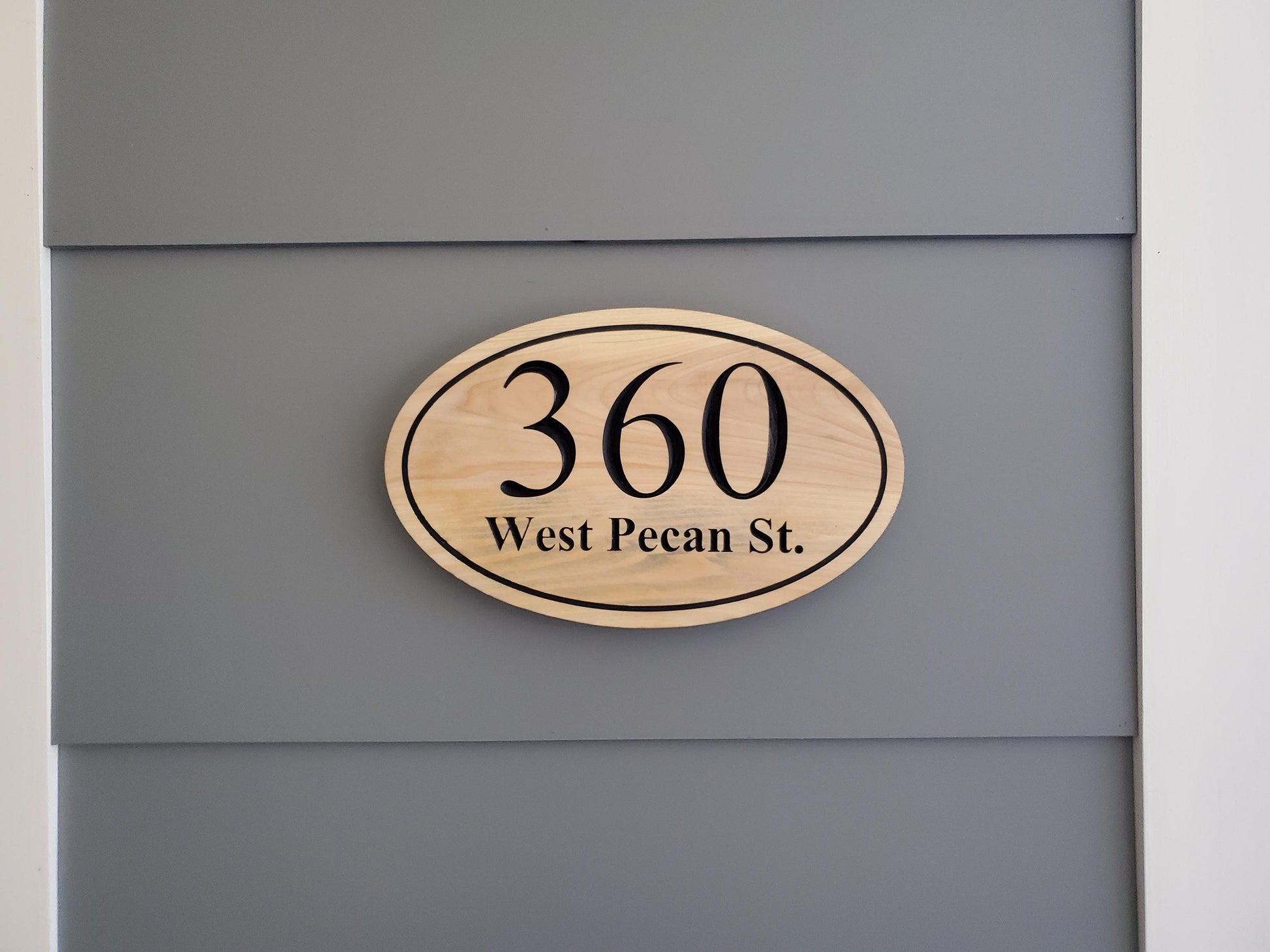 House Address Plaque, Home Street Address And Number Sign, Exterior Solid Wood, Carved Mahogany Cedar Or Cypress, Outside Wooden Engraving