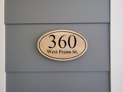 House Address Plaque, Home Street Address And Number Sign, Exterior Solid Wood, Carved Mahogany Cedar Or Cypress, Outside Wooden Engraving