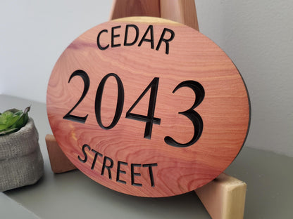 Custom House Address Plaque, Curved Street Number Sign, Wooden Home Street Address Sign, Carved Exterior Wood, Outside Wooden Street Name