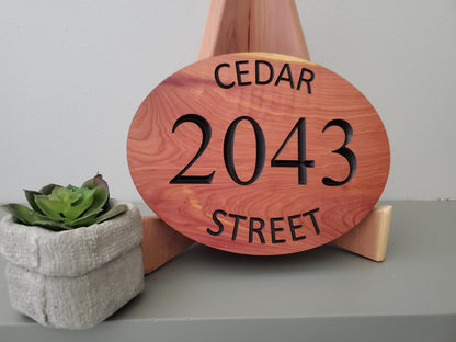 Custom House Address Plaque, Curved Street Number Sign, Wooden Home Street Address Sign, Carved Exterior Wood, Outside Wooden Street Name