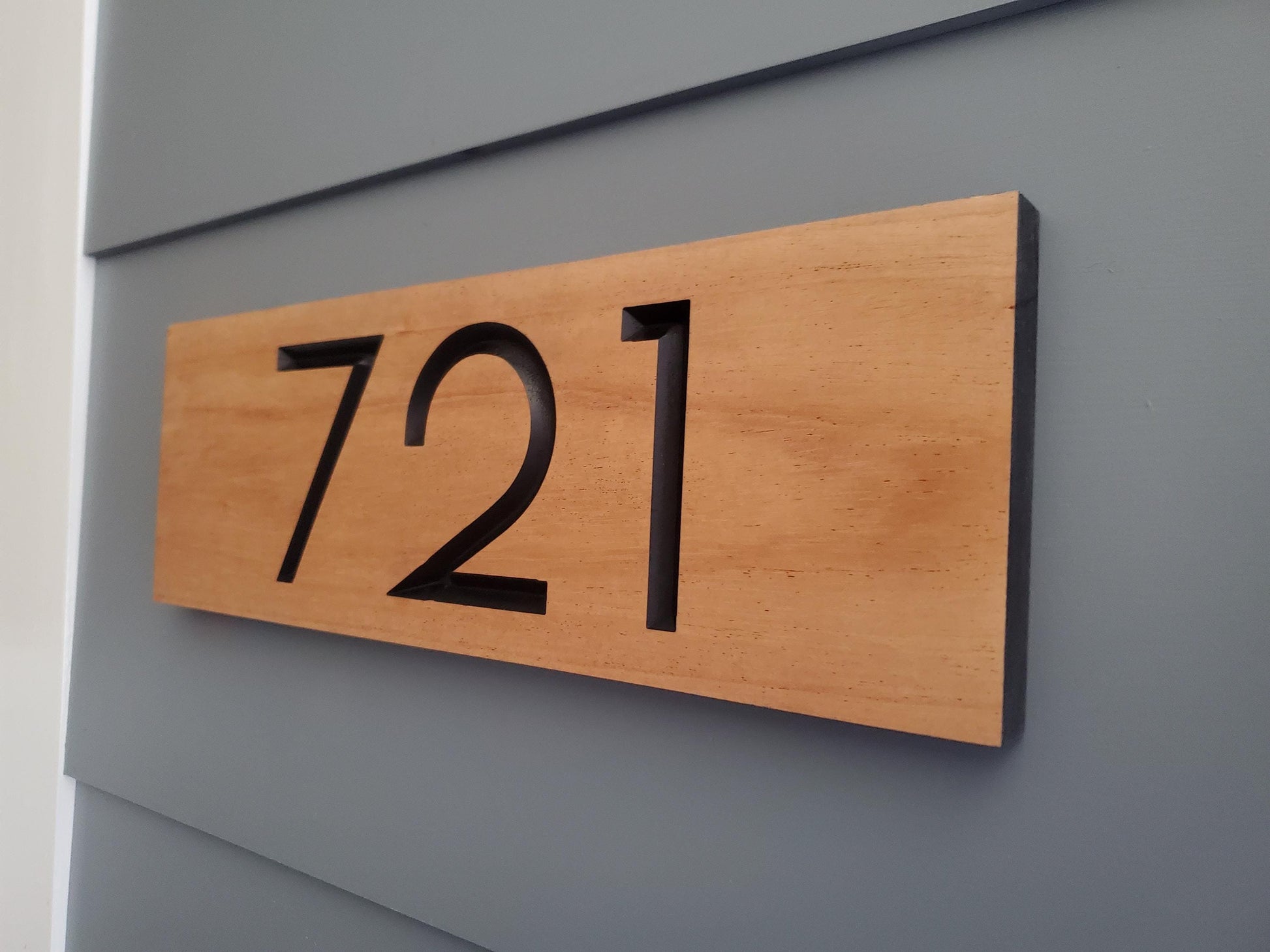 House Street Number Plaque, Custom Modern Home Address Sign, Carved Wood Personalized Home Address Numbers, Condo Business Minimalist