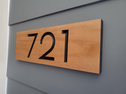 House Street Number Plaque, Custom Modern Home Address Sign, Carved Wood Personalized Home Address Numbers, Condo Business Minimalist