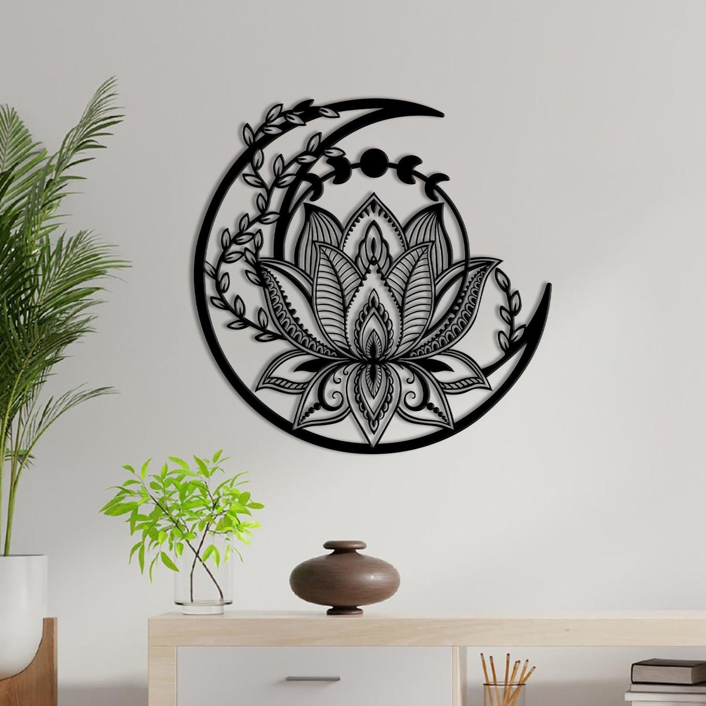 Lotus Flower Metal Sign, Lotus Metal Wall Art, Yoga Wall Art, Yoga Gift Yoga Room Decor, Lotus Wall Decor, Mandala Metal Wall Decoration