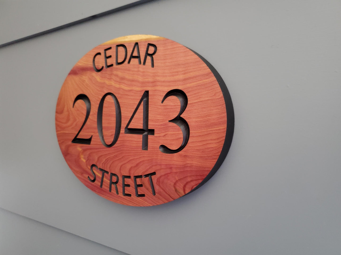 Custom House Address Plaque, Curved Street Number Sign, Wooden Home Street Address Sign, Carved Exterior Wood, Outside Wooden Street Name