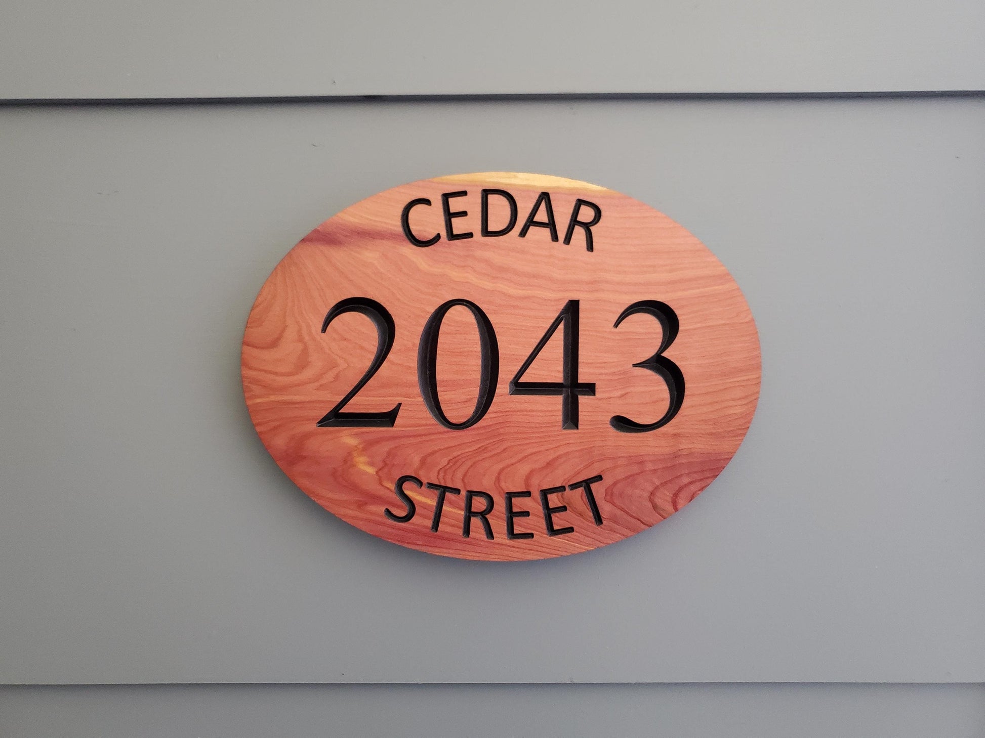 Custom House Address Plaque, Curved Street Number Sign, Wooden Home Street Address Sign, Carved Exterior Wood, Outside Wooden Street Name