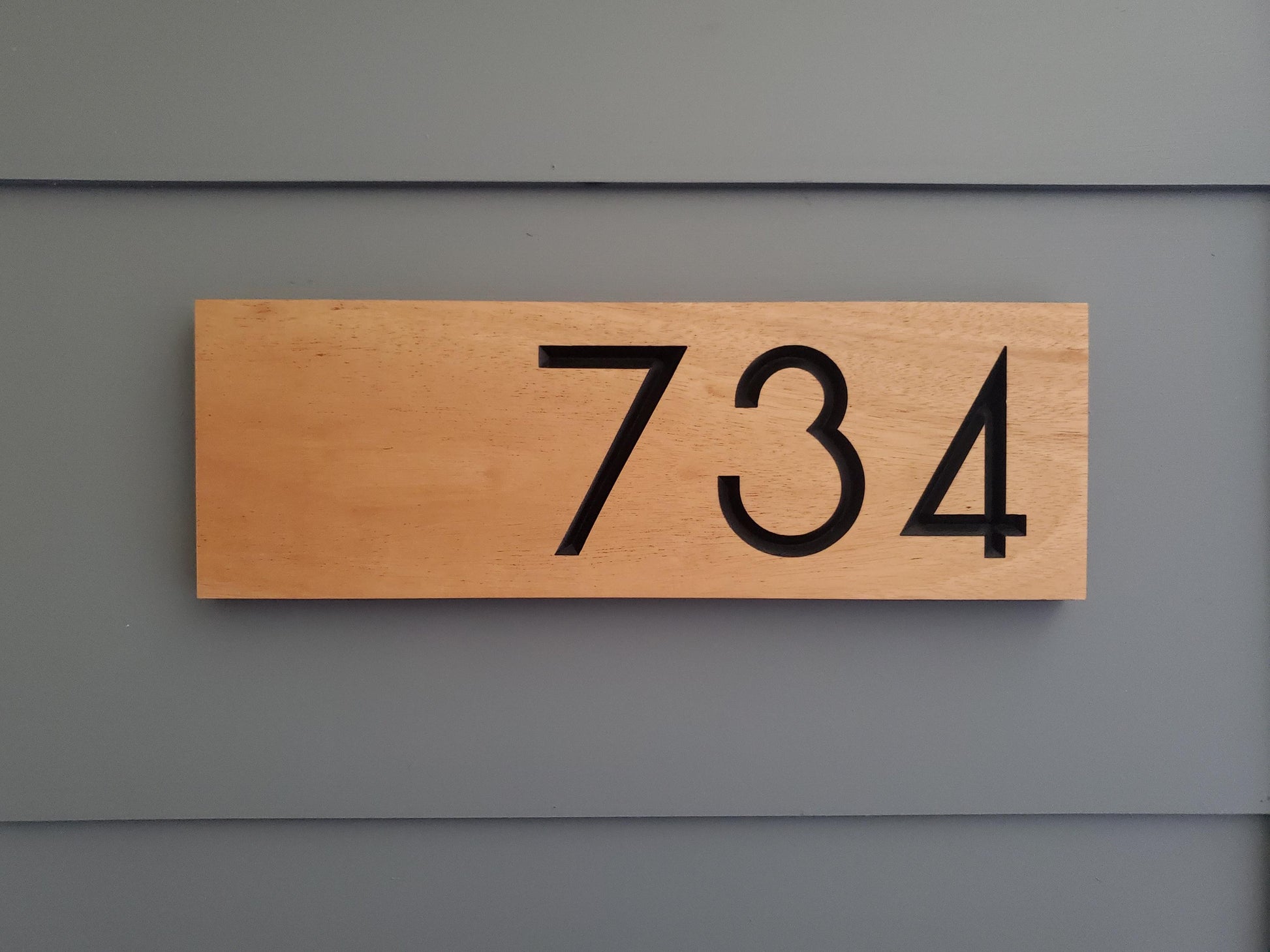 House Street Number Plaque, Custom Modern Off Center Home Sign, Carved Wood, Personalized Home Address Numbers, Condo Business Numbers Sign