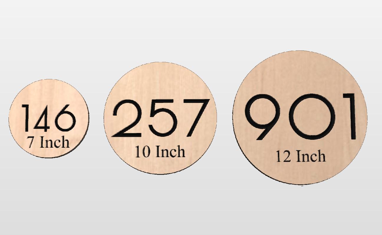 Custom Carved Round House Street Number Plaque, Modern Home Address Sign, Wood Personalized House Address Numbers, Condo Business Easy Mount